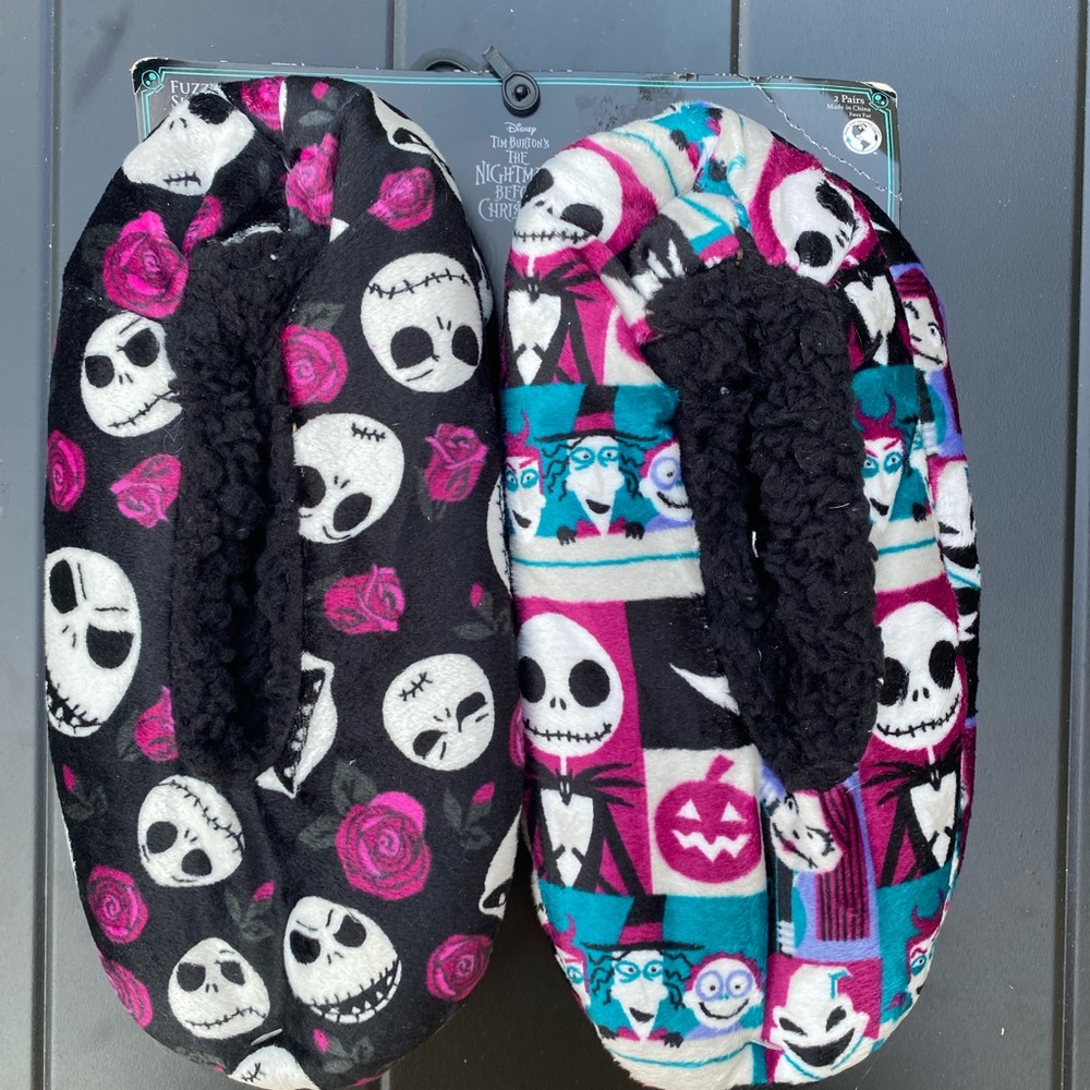 Nightmare Before Christma Women's Slipper Socks, 2-Pack One Size Fits Most 7-9.5
